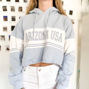 pull&bear cropped “arizona usa” hoodie